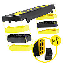 Степ-платформа 3-ступенева Cornix 78 х 29 х 10-20 см XR-0187 Black/Yellow Poland, фото 4