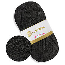 Lady Yarn Muffin, Темно-сірий No12, пряжа для килимової вишивки