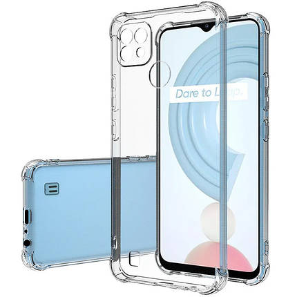 TPU чохол GETMAN Ease logo посилені кути Full Camera для Realme C21 Безбарвний (прозорий), фото 1