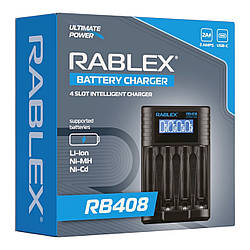 Зарядний пристрій Rablex RB408 на 4 AA/AAA R3/R6 1.2V 3.7V