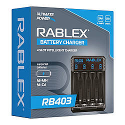 Зарядний пристрій Rablex RB403 на 4 AA/AAA R3/R6 1.2V