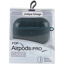 Шкіряний футляр Leather series для навушників AirPods Pro Зелений, фото 6