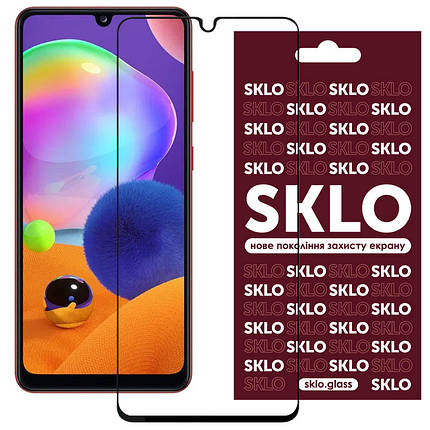 Захисне скло SKLO 3D для Samsung Galaxy A31 Чорний, фото 1