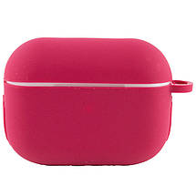 Силіконовий футляр New з карабіном для навушників Airpods Pro Червоний / Rose Red, фото 3