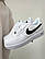 Чоловічі шкіряні кросівки Nike Air Force White Black — білі з чорним, весна-літо, фото 4