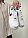 Чоловічі шкіряні кросівки Nike Air Force White Black — білі з чорним, весна-літо, фото 10
