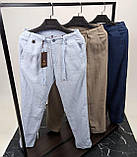 Чоловічі лляні штани LORO PIANA CK9695 бежеві штани, фото 4