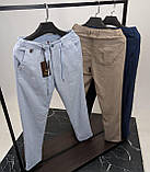 Чоловічі лляні штани LORO PIANA CK9695 бежеві штани, фото 6