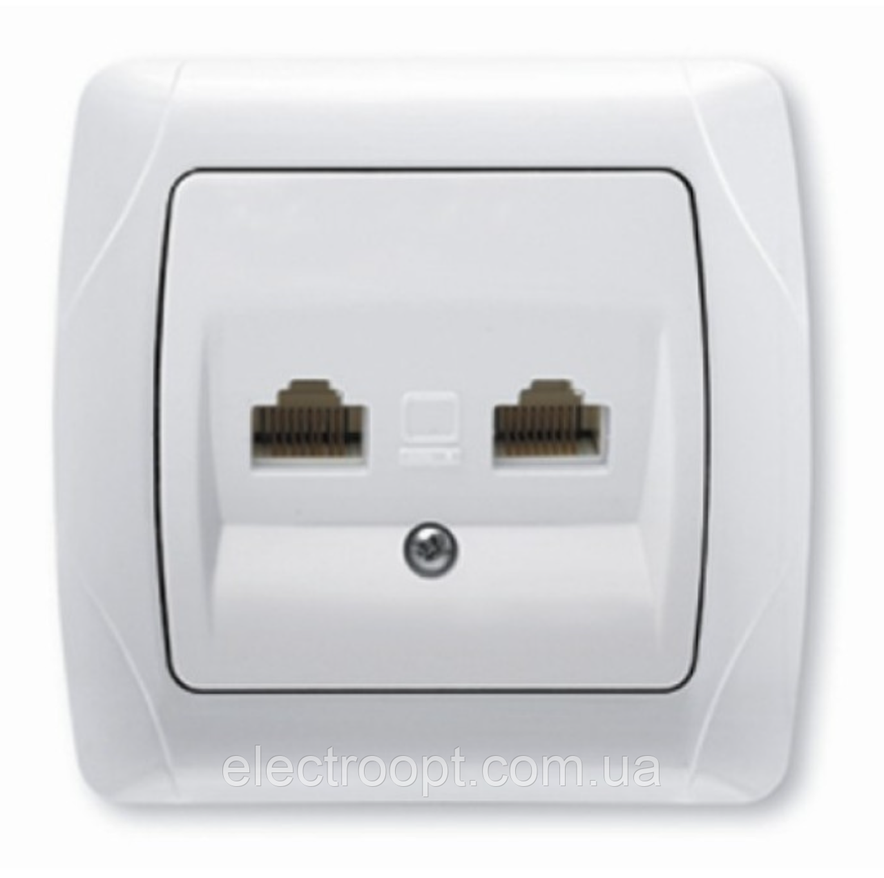 Розетка подвійна комп'ютерна 2хRJ-45 VIKO Carmen (білого кольору)