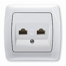 Розетка подвійна комп'ютерна 2хRJ-45 VIKO Carmen (білого кольору)