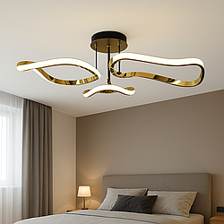 Лед люстра Artlight 45W до 10 кв.м колір Золото + Чорний 82049/3