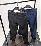 Чоловічі лляні штани LORO PIANA CK9687 сині штани, фото 5