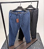 Чоловічі лляні штани LORO PIANA CK9687 сині штани, фото 6