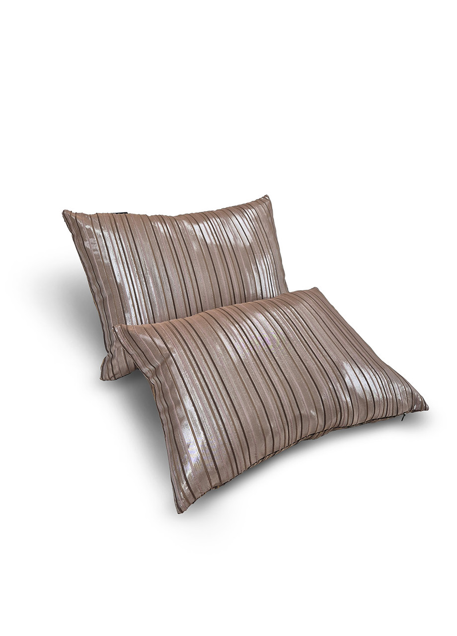 Комплект декоративних подушок Firanka Line 45х35см 2шт коричневий і сріблястий (п_0797), фото 1