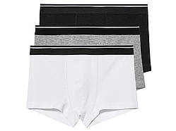 Дитячі труси боксери для хлопця Pepperts чорно-білий комплект з 3 штук розмір 134-140