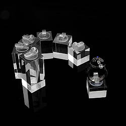 Підставки для кілець RESTEQ — набір з 7 акрилових прозорих квадратних тримачів, ідеальні аксесуари для зберігання та демонстрації