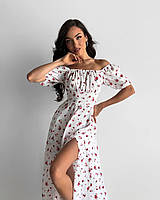 Сукня жіноча квіткова із софту зі шнурівкою на спинці (Норма, фото 2