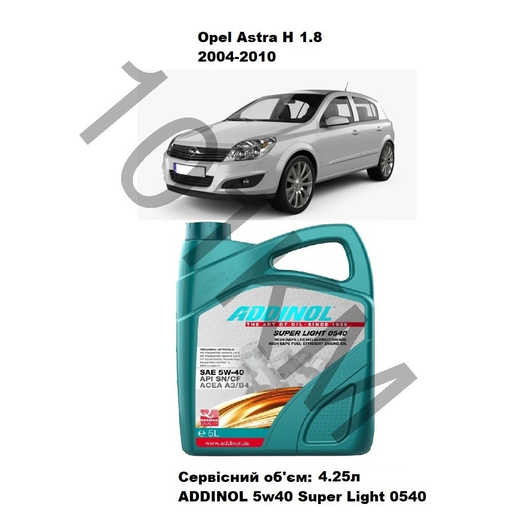 Комплект оливи в двигун Opel Astra H 1.8 (2004-2010) Addinol, фото 1