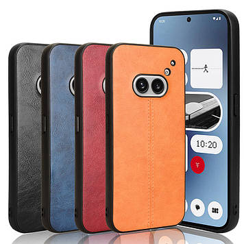 Чохол на Nothing Phone (2a) | 2a Plus бампер накладка TPU протиударний зі шкіряною вставкою "LEATHER-R"