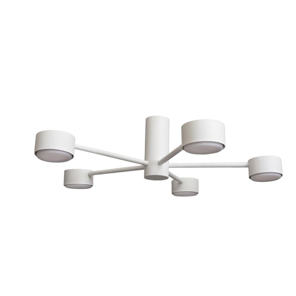 Люстра стельова MSK Electric Copter на п'ять круглих плафонів під лампи GX53 чорна NL 8041-5 WH 590х150мм, фото 1