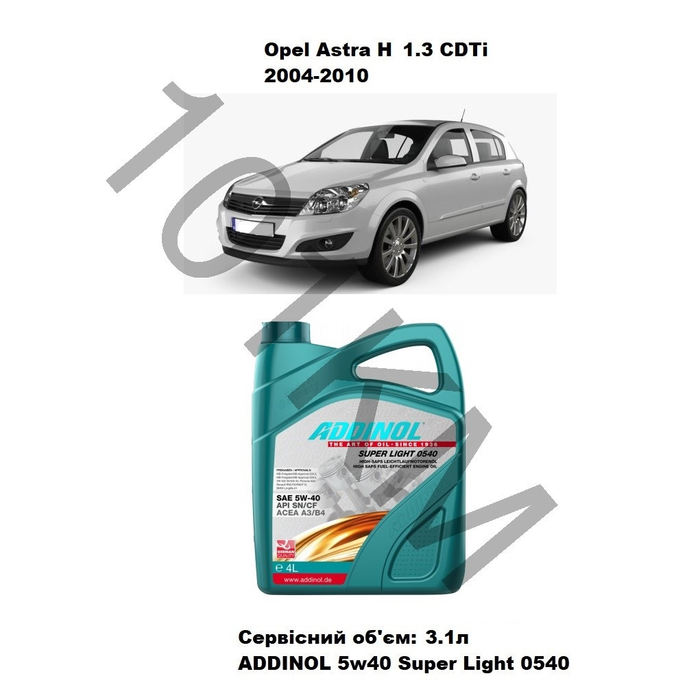 Комплект оливи в двигун Opel Astra H 1.3 CDTi (2004-2010) Addinol, фото 1