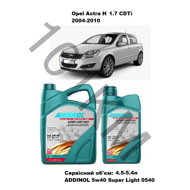 Комплект моторного масла Opel Astra H 1.7 CDTi (2004-2010) Addinol