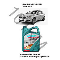 Комплект оливи в двигун Opel Astra H 1.9 CDTi (2005-2010) Addinol