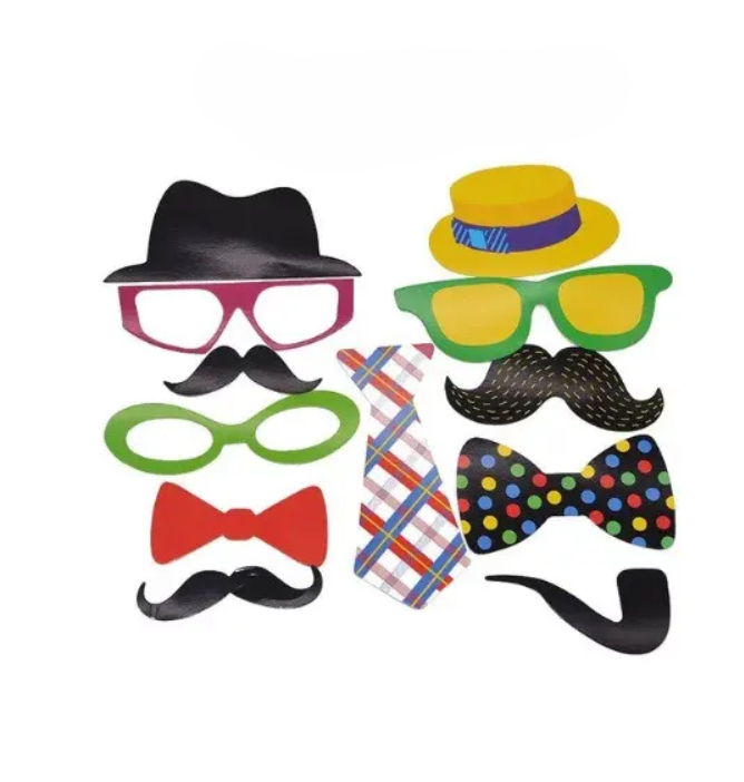 Фотобутафорія для свята 12 деталей one size різнобарвний, фото 1