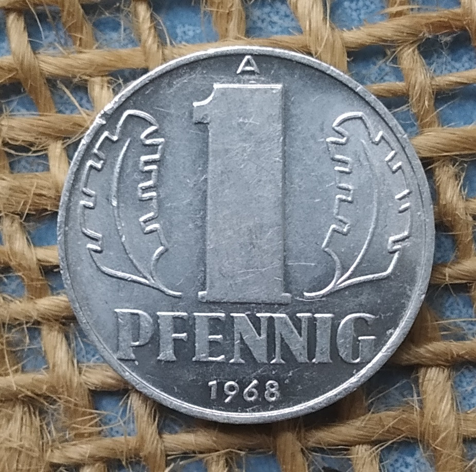 1 пфенiг 1968 року. Нiмеччина - НДР