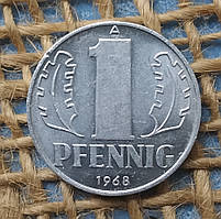 1 пфенiг 1968 року. Нiмеччина - НДР