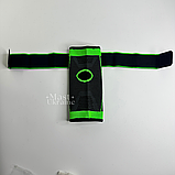 Еластичний компресійний бандаж для гомілкостопу, спортивний фіксатор на гомілкостоп Сірий с зеленим SU-01267, фото 6