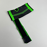 Еластичний компресійний бандаж для гомілкостопу, спортивний фіксатор на гомілкостоп Сірий с зеленим SU-01267, фото 9