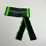 Еластичний компресійний бандаж для гомілкостопу, спортивний фіксатор на гомілкостоп Сірий с зеленим SU-01267, фото 2