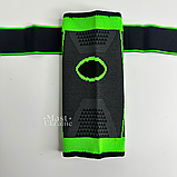 Еластичний компресійний бандаж для гомілкостопу, спортивний фіксатор на гомілкостоп Сірий с зеленим SU-01267, фото 3