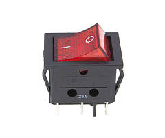 Кнопка QY604-201N (аналог KCD4) широка (250V, 25A, 6 контактів)