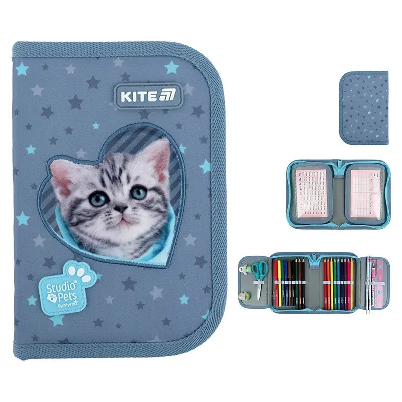 Пенал твердий Kite 2 відв. з наповненням 622H-3 SP