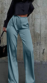 Жіночі оливкові прямі шовкові штани