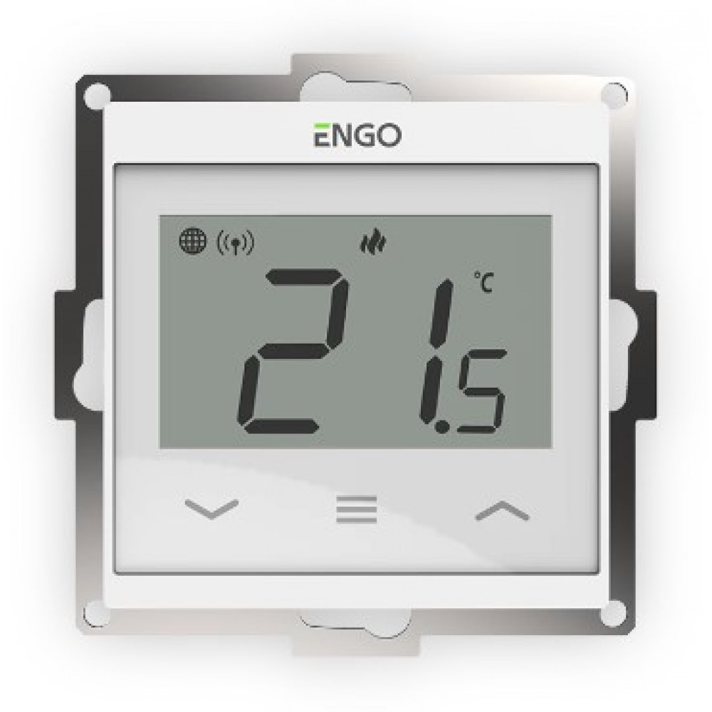 Інтернет регулятор Engo E55-B для вбудованого монтажу для рами 55x55 білий