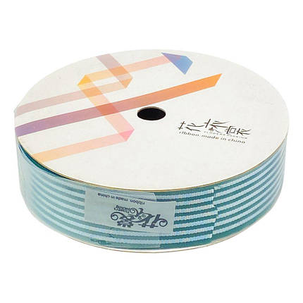 Стрічка декоративна смугаста 28 мм х 25 м (R.HJSD green) KNZ, фото 1