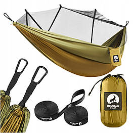 Туристичний гамак Mountain Goat 270 x 140 см з москітною сіткою, одномісний, підвісний Olive