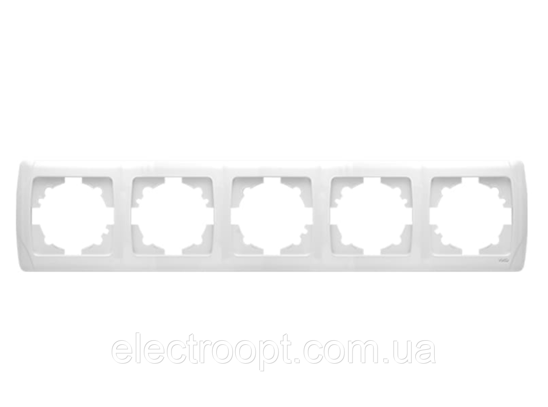 Рамка 5 постів горизонтальна VIKO Carmen (білого кольору)