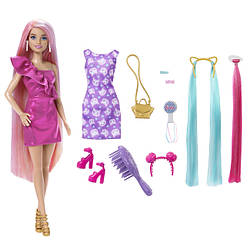 УЦІНКА (Прим'ята коробка) Лялька Барбі Дивовижні зачіски Barbie Fun & Fancy Extra-Long Colorful JDC85