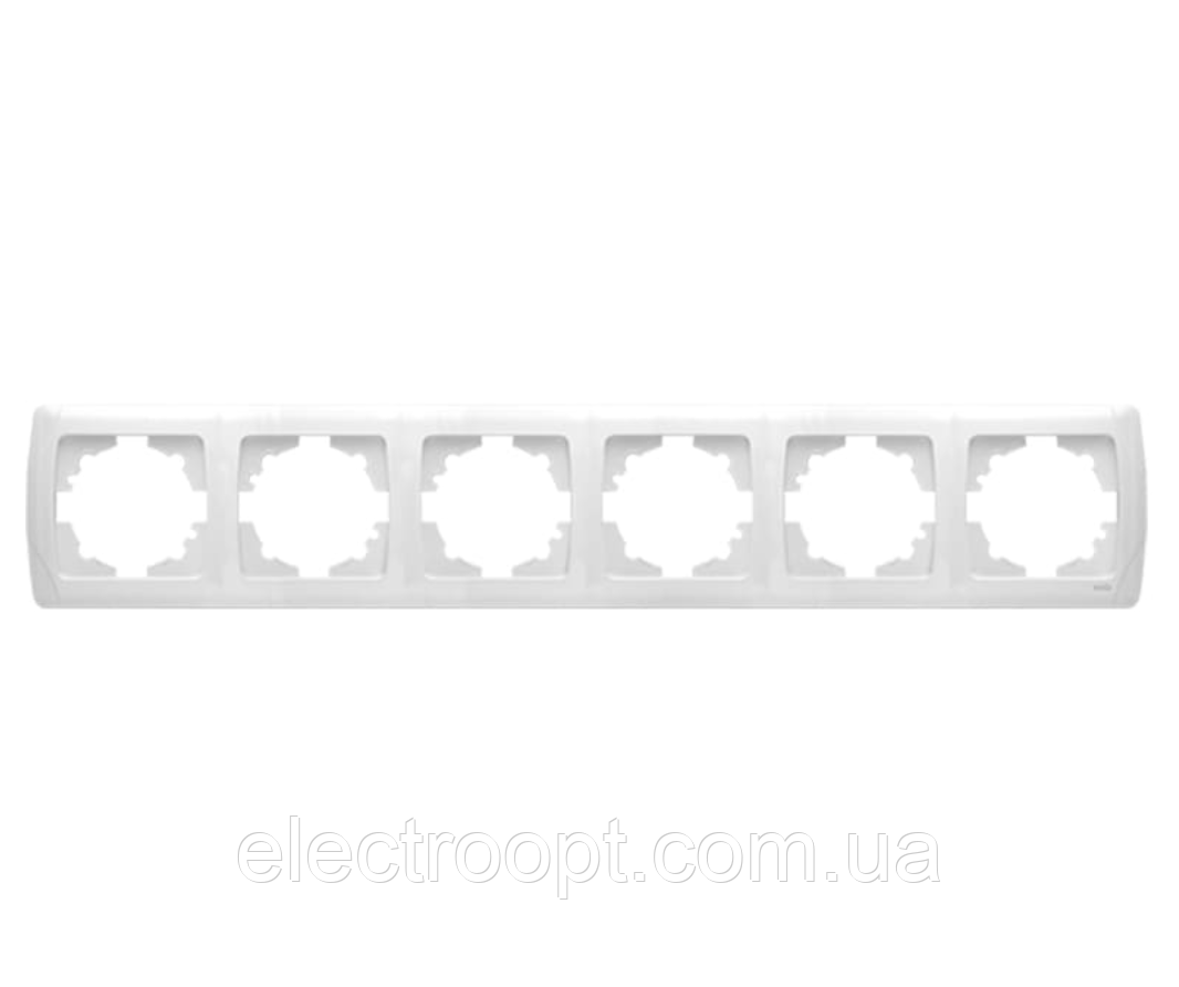 Рамка 6 постів горизонтальна VIKO Carmen (білого кольору)