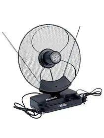 ТВ-антена кімнатна Eurosky ES-001 із підсилювачем МВ+ДМВ всехвильова Black (7_02315)