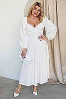 Вечернее женское платье больших размеров батал, нарядные платья длинные праздничное с длинным рукавом