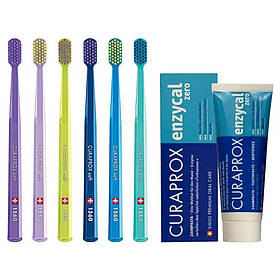 Зубна щітка Curaprox CS 1560 Soft для чутливих ясен і пародонтозу + паста Curaprox Enzycal Zero для деликатной профилактики