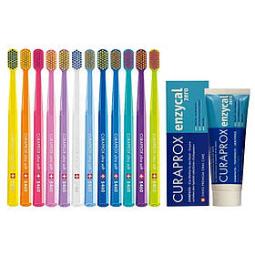 Зубна щітка Curaprox CS 5460 Ultra Soft для чутливих ясен і пародонтозу + паста Curaprox Enzycal Zero для деликатной профилактики