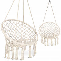 Крісло-гойдалка 4FIZJO Boho Dream 80 см підвісна, плетена Beige (P-5905973404518)