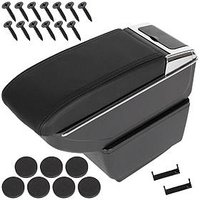 Skoda FABIA III 14-22 підлокітник з місцем для зберігання ЧОРНА ЕКО ШКІРА + монтажний комплект