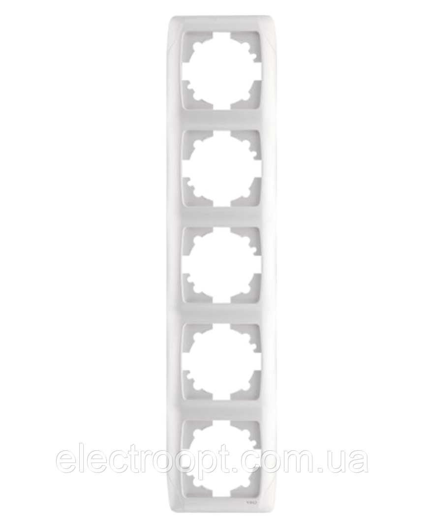 Рамка 5 постів вертикальна VIKO Carmen (білого кольору)